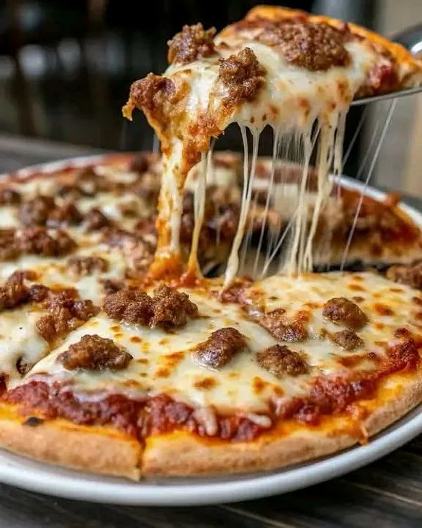 Pizza royale sauce tomate champignons olive noire fromages œufs