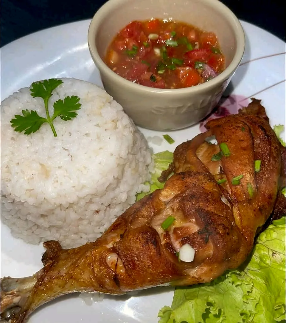 Cuisse de dinde braisé + riz blanc