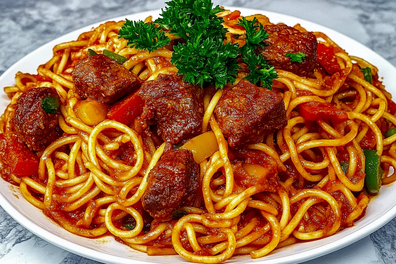 Les Spaghetti Sautés Épicés au Bœuf Tendre