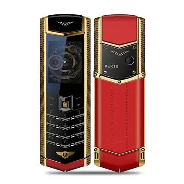 Téléphone Portable de Luxe – Édition Cuir Rouge & Or