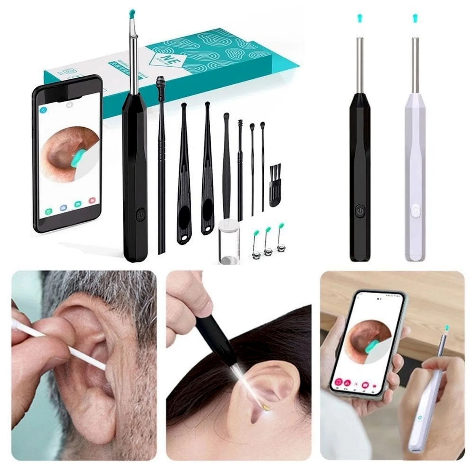 Cure-oreille visuel sans fil avec caméra HD intégrée