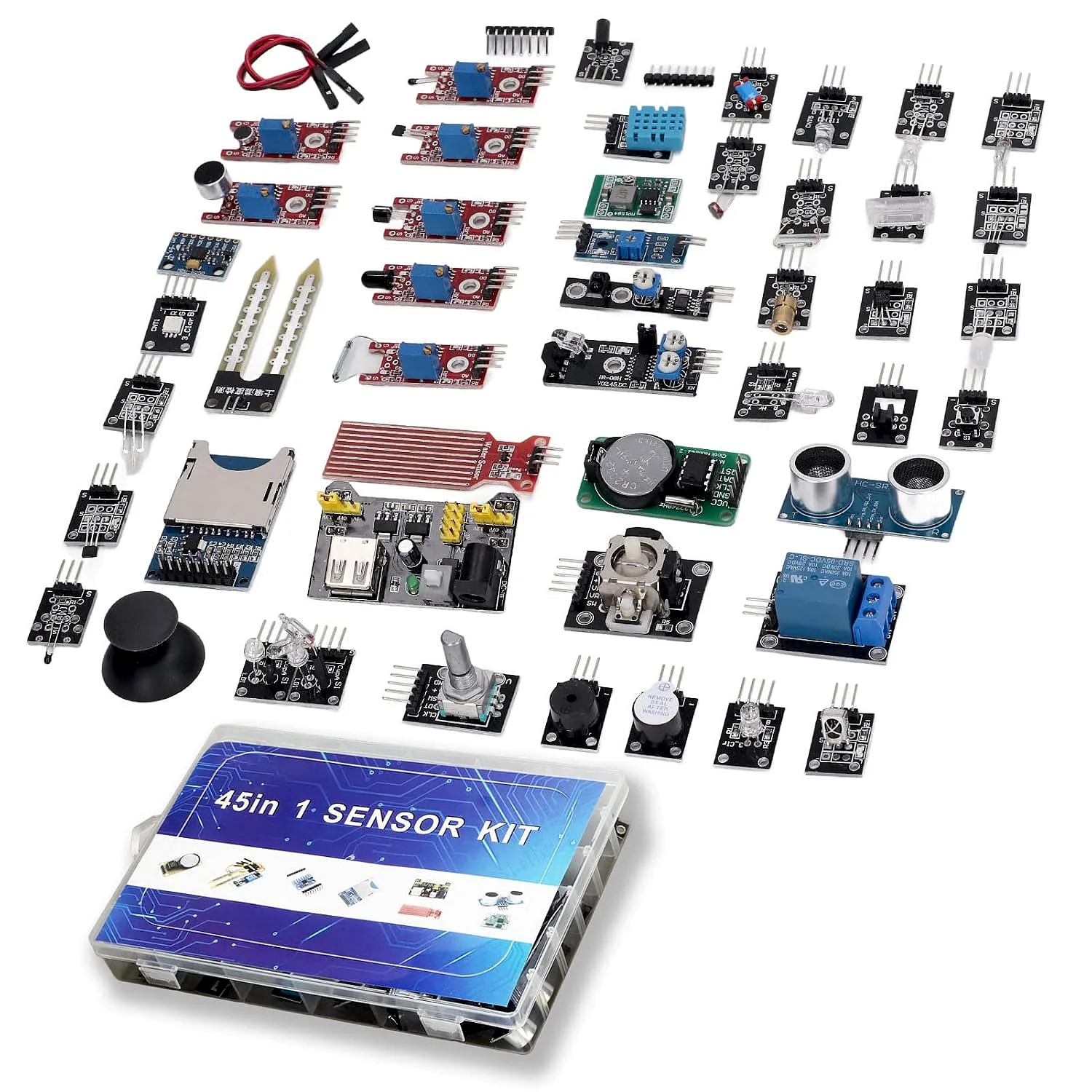 Module de Capteur, Kit de Composants de Voiture Intelligente, 45 Pièces, Blocs de Capteurs