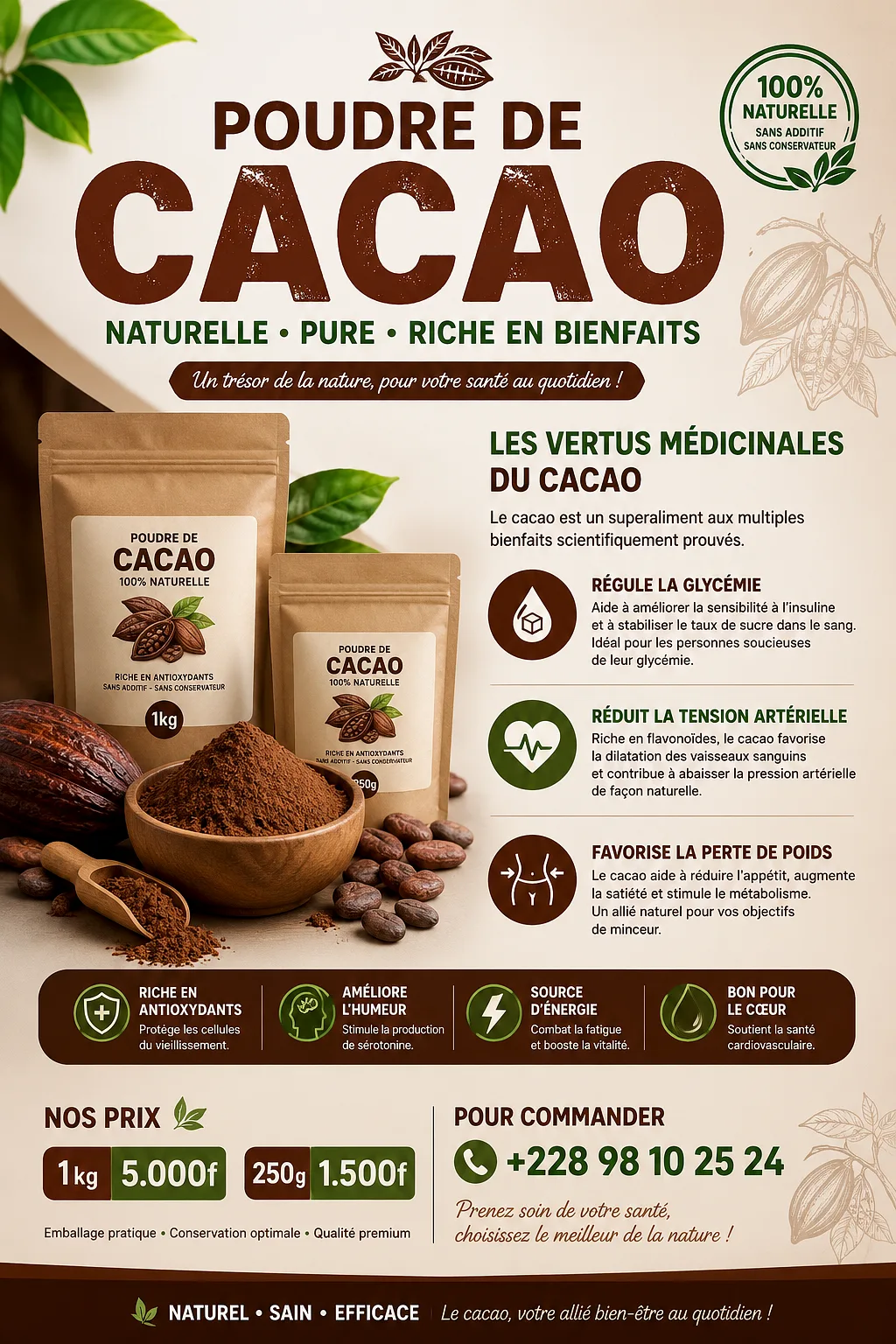 CACAO NATUREL EN POUDRE