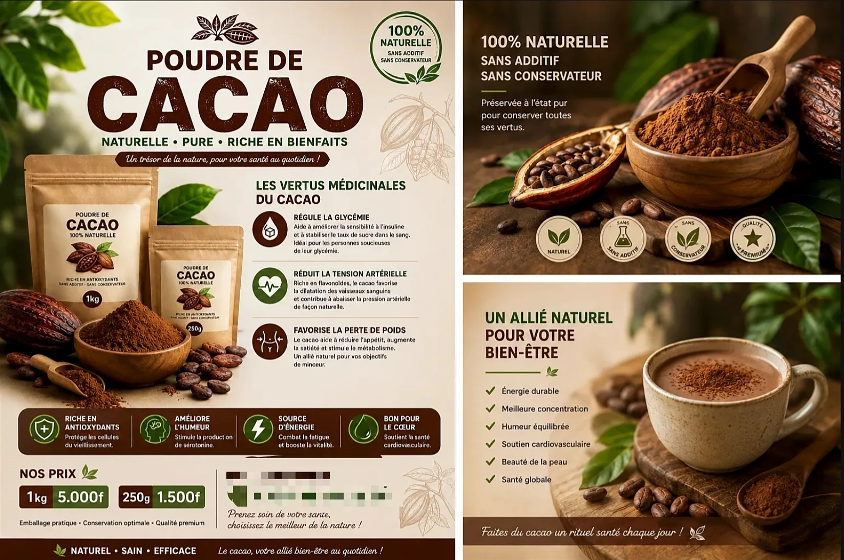CACAO NATUREL EN POUDRE