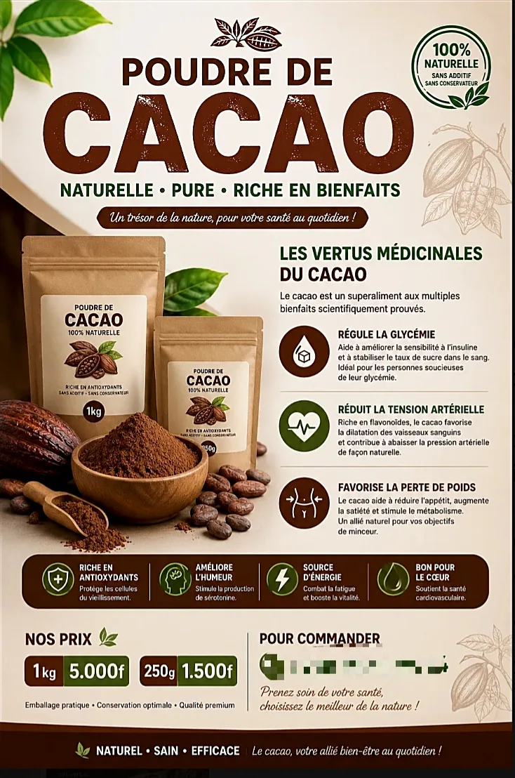 CACAO NATUREL EN POUDRE