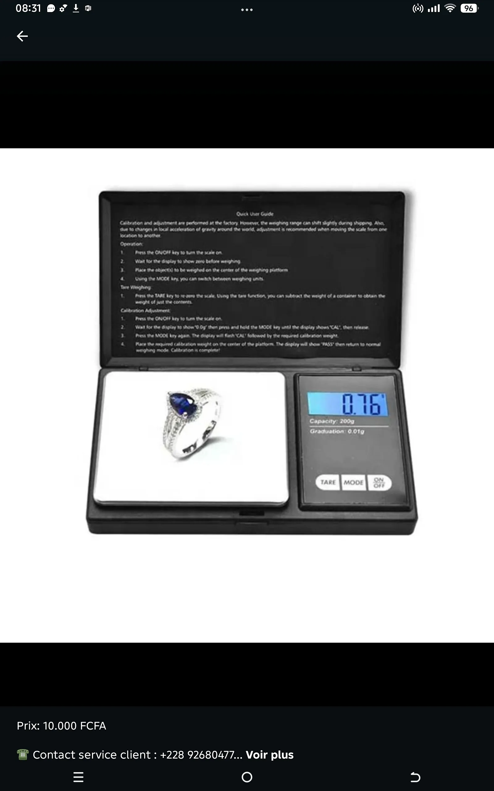 Mini balance de poche 500 G