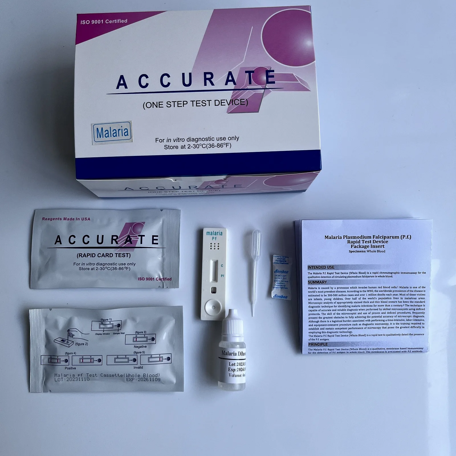 Kit de Test Rapide de Diagnostic du Paludisme (Malaria) - ACCURATE
