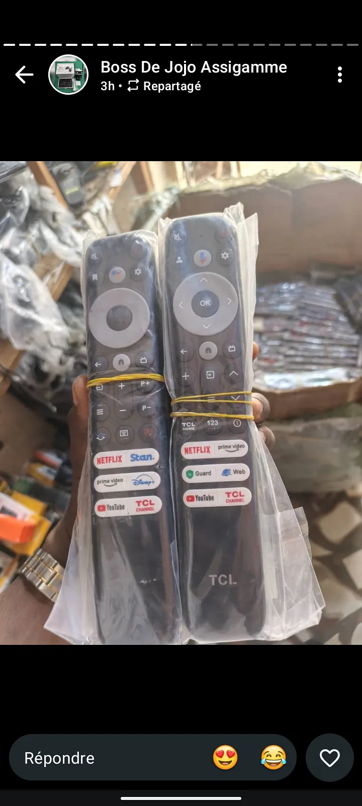 Télécommande tv, décodeur, woofers...